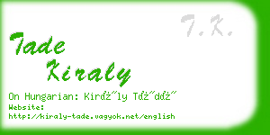 tade kiraly business card